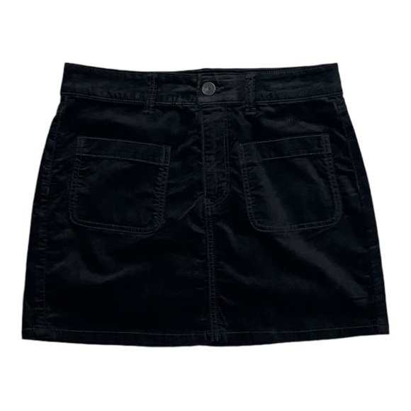 Velvet Mini Skirt, High Waisted, American Eagle, Size 8, Black Velvet - Picture 1 of 8